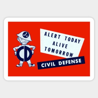 1950s Civil Defense, Alert Today, Alive Tomorrow Sticker